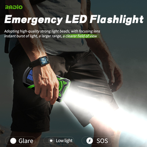 Dynamo năng lượng mặt trời Powered đài phát thanh khẩn cấp: AM/FM BT 5.3 siêu sáng LED IPX5 không thấm nước 5000mAh USB ngân hàng điện sạc - Product Image 4