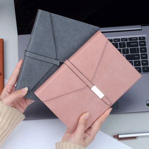 Carnet A5 en PU, bloc-notes pour réunions d'affaires, carnet créatif à trois volets en cuir souple pour étudiants - Product Image 4