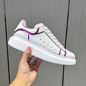 Zapatos de Skateboard Planos de Cuero Genuino para Hombre y Mujer, Marca Original de Diseñador 2026, Blancos, con Cordones, Antideslizantes, para Caminar - Product Image 3