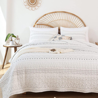 Vente en gros de 3 pièces ensemble de couette léger en diamant en polyester matelassé ultrasonique en coton drap de housse de couette d'hôtel vintage