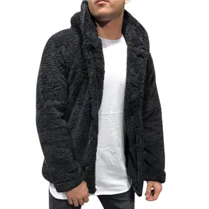 Sudaderas con capucha de doble cara para hombre, chaquetas de lana peludas de piel sintética, novedad de 2021