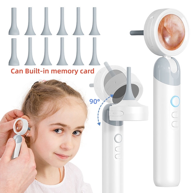 PAKISS Recharge Smart Digital Nose Throat Ear Camera Photo Videos 2MP 1080P HD Otoscope Screen Home Use Ear Endoscope