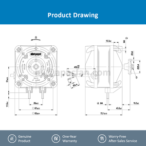 Moteur Q monophasé M4Q045-CF07-04 1300/1550 tr/min 115 V CA 16 W 0,8/0,74 A en aluminium moulé sous pression à pôles ombragés carrés pour congélateur - Product Image 4