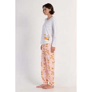 Ensemble de pyjama pour femmes à manches longues et col rond, en modal respirant et élasthanne, avec poignets ovales, logo personnalisable, taille élastique, pour usage domestique - Product Image 2