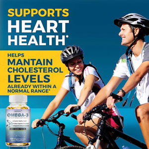 120 capsules de supplément d'huile de poisson EPA HEART BRAIN JOINT HEALTH, soutient la fonction cognitive, immunitaire et oculaire, 1500 mg, capsules molles - Product Image 1