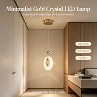 Lampe suspendue ovale simple de luxe moderne, dorée, LED, mini, pour chevet