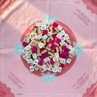 Mahjong Moderno Estilo Americano Impreso con Láser, 160 Piezas, Lujoso de 4 Capas, 32 mm, Acrílico Rojo y Verde con Tapete