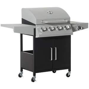 Parrilla de gas para exteriores de hierro de 52 pulgadas con 4+1 quemadores estilo gabinete y quemador lateral de propano para barbacoa. - Product Image 1
