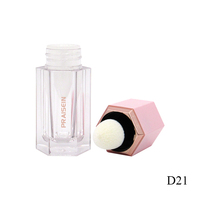 Tube de brillant à lèvres cosmétique octogonal unique de 7ml, conteneur vide transparent en plastique avec brosse