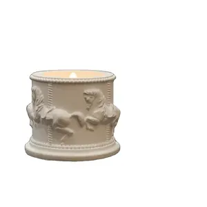 Wholesale New Design Carousel Gypsum Cup Natural Soy Wax Aromatherapy Candle For Household Bedroom Sleep Hand Gift