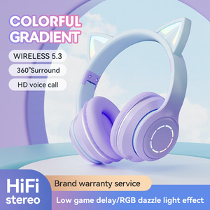 Cheap BT 5.0 Audifonos Gamer Wireless Gaming Headsets Cat Ear <strong>Cute</strong> Headphones for Girls Auriculares Bluetooth <strong>Earphones</strong> - Product Image 4