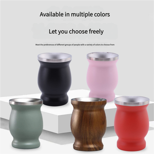 Offre Spéciale 8oz Double Paroi Sous Vide <span class=keywords><strong>Gourde</strong></span> Tasse En Gros Argentin Yerba Mate Service À Thé Logo Personnalisé Isolé En Acier Inoxydable - Product Image 1