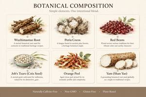 Bolsitas de Té de Hierbas con Rodajas de Radix <span class=keywords><strong>Fici</strong></span> Hirtae, Poria Cocos, Frijol Adzuki, Semilla de Coix y Piel de Mandarina Seca para Apoyo Digestivo - Product Image 2