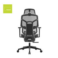 KEPO Chaise de bureau ergonomique de luxe avec accoudoirs réglables, support lombaire mobile et dossier haut en maille – Chaise de direction