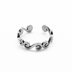 yunnique Simple Stylish Unisex 316 Stainless Steel <b>Open</b> <b>Ring</b> With Tightening Band For Pinky Finger Jewelry Gift - Product Image 5