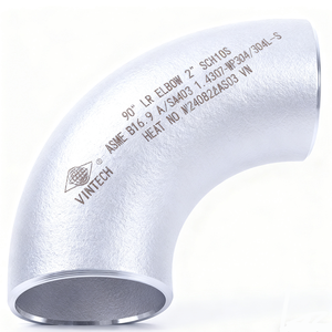 Coudes à long rayon de 90 degrés fabriqués au Vietnam, conformes à la norme ASME B16.9 A403, en acier inoxydable 304/316L sans soudure, résistant à la corrosion, raccord à souder bout à bout, 1/2"-12" - Product Image 1