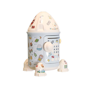 Tirelire en plastique en forme de fusée avec clavier pour enfants, jouet d'épargne - Product Image 5
