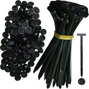 Kit D'attaches De Câbles Tutuxio : 100 Colliers + 50 Bases 4 Mm + 50 Bases 6 Mm + Vis – Pour Fixer Et Organiser Les Fils