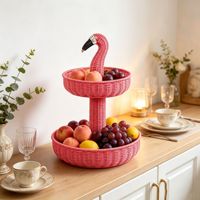 Europese Amerikaanse stijl PP rotan fruitmand met meerdere lagen voor woonkamer, salontafel, snacks & snoep