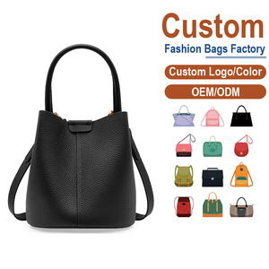 Bolso de Hombro de Cuero Negro - Piel Genuina de Vacuno de Primera Calidad, Asas Dobles + Correa Desmontable, OEM para Marcas de Lujo y Boutiques en Todo el Mundo - Product Image 1