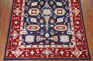 ขนสัตว์อินเดียขนแกะแบบถือด้วยมือลายเรขาคณิตนามธรรมปรับแต่งขนาดได้สีน้ำเงินเนวี่บลู - Product Image 2