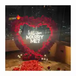 शादी पार्टी कार्यक्रम आउटडोर सजावट के लिए बेस्ट सेलर लाल गुलाब दिल के आकार की शादी की पुष्प सजावट फूल मेहराब