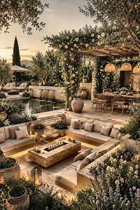 Conjunto de <span class=keywords><strong>Muebles</strong></span> de Jardín Modernos de Madera de Teca, Sofá de Patio Impermeable, Conjunto de Sofás de Jardín de Lujo, <span class=keywords><strong>Muebles</strong></span> de Exterior de Lujo - Product Image 3