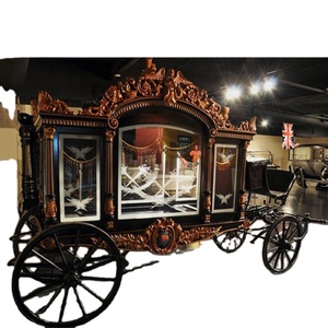 Carro de caballos eléctrico funerario negro cubierto de vidrio/carro de ataúd tirado por caballos/coche de caballos fúnebre de alta calidad - Product Image 3