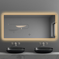 Miroir rectangulaire 24*32 pouces avec éclairage avant et rétroéclairé étanche miroir intelligent led salle de bain sans cadre y compris la lumière