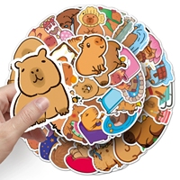 Paquete de 50 bonitas pegatinas capybaras animales de dibujos animados decorados botella de agua funda de teléfono pegatinas de dibujos animados de computadora
