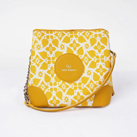Sac bandoulière tendance bohème à motif géométrique, sangle réglable, chaînes, fermeture éclair, durable, portable, doublure en polyester, unisexe