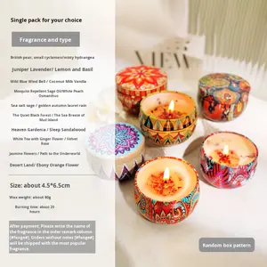 Boîte cadeau de bougie d'aromathérapie en fer <span class=keywords><strong>Huile</strong></span> <span class=keywords><strong>essentielle</strong></span> Encens Aide au sommeil Vente en gros Pot de parfum en cire de soja pour chambre Décoration de Noël - Product Image 6