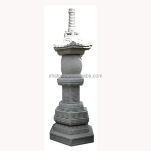 Özelleştirilmiş açık taş oyma büyük budist Pagoda bahçe lambası sunak lamba kulesi Stupa satılık
