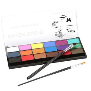 Halloween 18 couleurs <span class=keywords><strong>peinture</strong></span> corporelle soluble dans l'eau Non toxique respectueux de l'environnement peint en boîte <span class=keywords><strong>visage</strong></span> de fête de vacances - Product Image 1