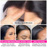 13x6 360 Full Lace HD Luxury Raw Vietnamita Hueso Recto GluelessNaturalLace FrontalPelucas de cabello humano para mujeres SDDVietnamese Peluca