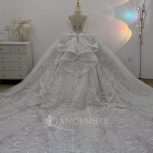 Lsjj139 Luxury Wedding Dresses Sweetheart Bridal Ball Gowns Chapel Train Appliques Rhinestone Backless <b>Bride</b> Dress for - Product Image 5