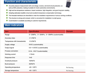스테인리스 스틸 CNG LPG 고압 가스 센서 트랜스듀서 (헤비 듀티용) 4~20mA 40MPa 5V 24VDC 지게차 가스 압력 센서 - Product Image 4