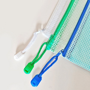 Mesh File Bags A4 A5 A6 Transparent Zipper Portable Document Pouches For Office Student Use Waterproof PVC Material - Product Image 4