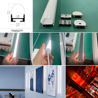 Profilé LED en aluminium à triple sortie lumineuse pour projets de bandes LED à montage en surface