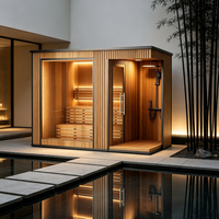 Kabin Mandi Luar Ruangan Modern, Kabin Sauna Uap Kering, Kamar Sauna Tradisional, Kabin Sauna Inframerah Hemlock