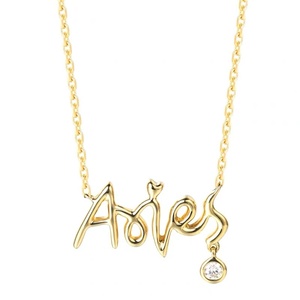 inspirar moda personalizada nombre inglés antiguo 12 Zodiaco collar 18k chapado en oro de acero inoxidable colgante de joyería - Product Image 4