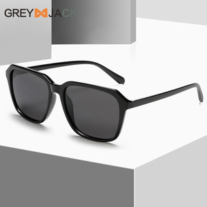 Lunettes de soleil unisexes Grey Jack, monture TR90, verres TAC, protection UV400, style carré noir K009 - Product Image 3