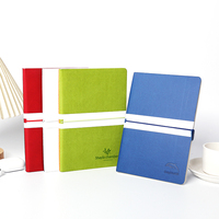 Carnet à couverture rigide en cuir PU style Morandi 2026, coloré, avec logo en relief et bande élastique horizontale, idéal pour cadeaux d'affaires et fournitures scolaires