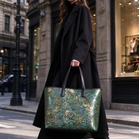 Tissu en cuir synthétique floral gaufré en PU pour sacs à main, chaussures et ameublement