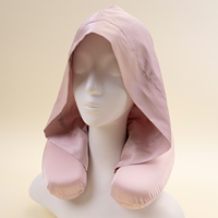 Oreiller de voyage ergonomique en mousse à mémoire de forme avec logo personnalisé, housse en satin, couleur unie, tailles S, M, L, portable, faible MOQ, vente en gros