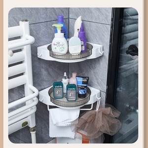 Étagère à épices rotative sans perçage, étagère de rangement d'angle pour salle de bain, organisateur mural pour <span class=keywords><strong>cuisine</strong></span> et salle de bain - Product Image 5