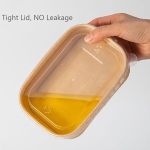 Disposable Square Hot Food Paper Bowl Biodegradable Takeout Serving Soup Bowls with Lids <strong>Rectangular</strong> Shallow Salad Paper Bowl - Product Image 4