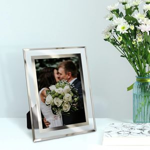 Kunden spezifischer Kristallglas Gold Foto rahmen 8x10 Bilderrahmen Glas für Tisch display vertikal oder horizontal - Product Image 2