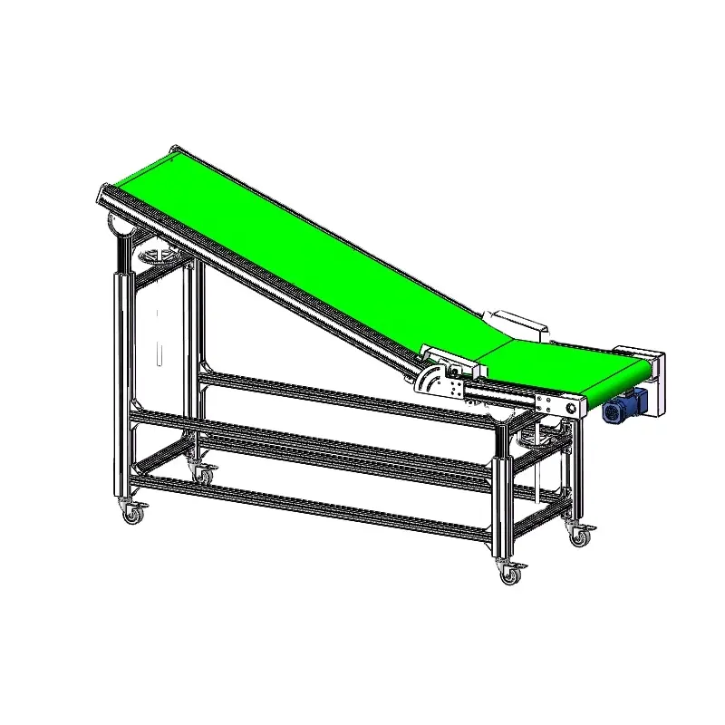LANGLE Customized Surface Size Green PVC Packing System Food Agriculture Horizontal Belt Conveyor for Assembly Line
