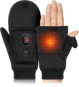 Gants chauffants sans doigts, chauffe-mains électrique demi-main pour le travail, le vélo, le ski, les activité<span class=keywords><strong>s</strong></span> de plein air, la neige - Product Image 1